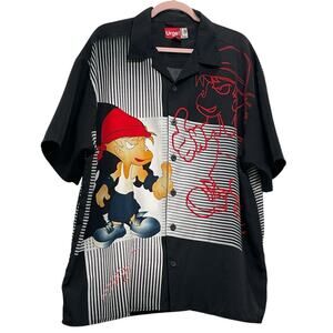 Urge Impulse Men Shirt, Streetwear, Cartoon, Graffiti Art ,BLK, Short Sleeve XL
